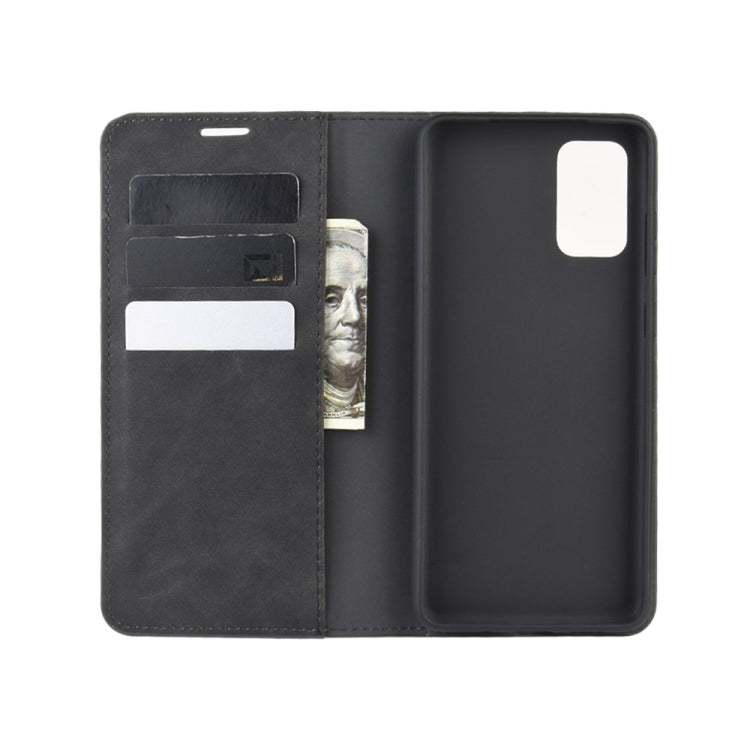 For Galaxy S20+ Retro-skin Business Magnetic Suction Leather Case with Holder & Card Slots & Wallet