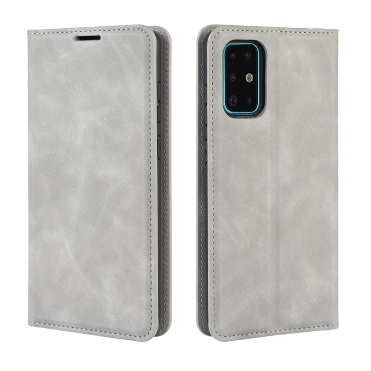 For Galaxy S20+ Retro-skin Business Magnetic Suction Leather Case with Holder & Card Slots & Wallet