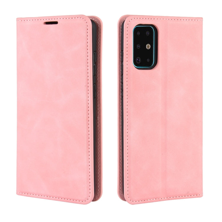 For Galaxy S20+ Retro-skin Business Magnetic Suction Leather Case with Holder & Card Slots & Wallet