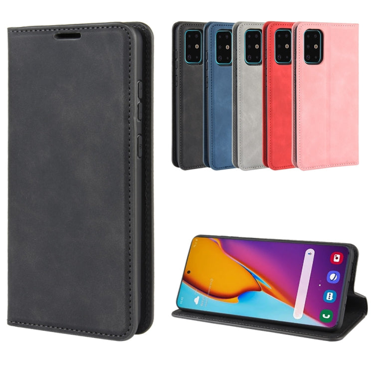 For Galaxy S20+ Retro-skin Business Magnetic Suction Leather Case with Holder & Card Slots & Wallet