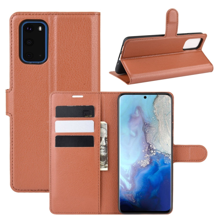 For Galaxy S20 Litchi Texture Horizontal Flip Protective Case with Holder & Card Slots & Wallet