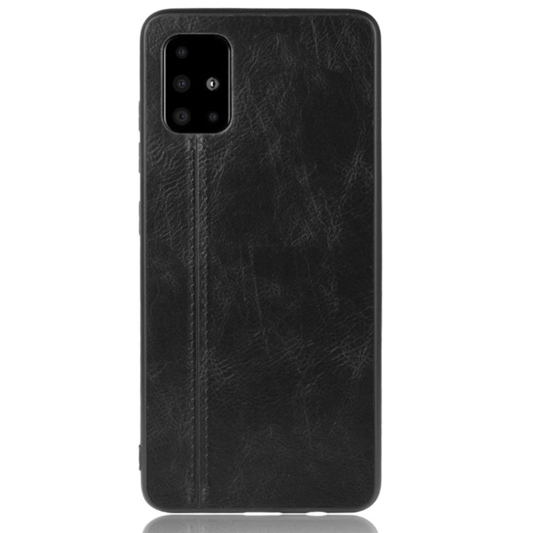 For Galaxy A51 Shockproof Sewing Cow Pattern Skin PC + PU + TPU Case