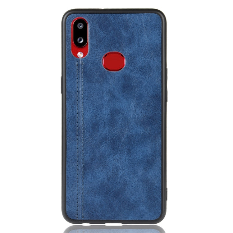 For Galaxy A10s Shockproof Sewing Cow Pattern Skin PC + PU + TPU Case