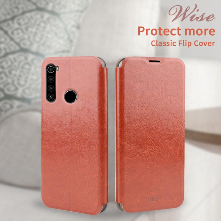 For Xiaomi RedMi Note 8T MOFI Rui Series Classical Leather Flip Leather Case With Bracket Embedded Steel Plate All-inclusive