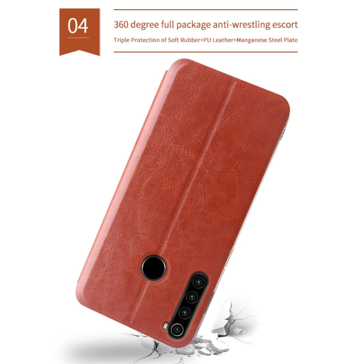 For Xiaomi RedMi Note 8T MOFI Rui Series Classical Leather Flip Leather Case With Bracket Embedded Steel Plate All-inclusive