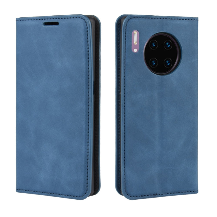 For Huawei Mate 30 Pro Retro-skin Business Magnetic Suction Leather Case with Holder & Card Slots & Wallet