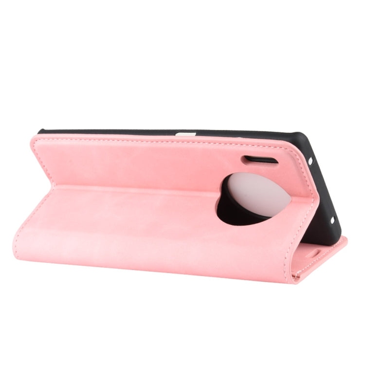 For Huawei Mate 30 Pro Retro-skin Business Magnetic Suction Leather Case with Holder & Card Slots & Wallet