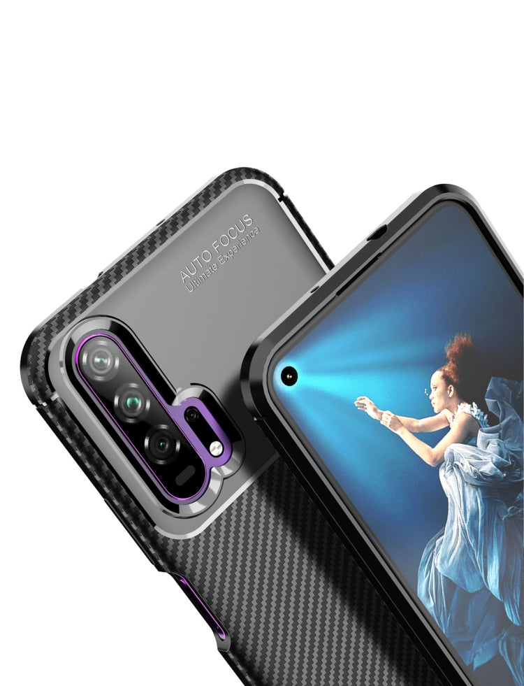For Huawei Nova 6 Carbon Fiber Texture Shockproof TPU Case