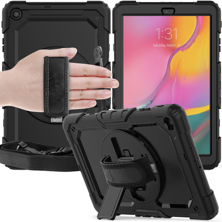 For Galaxy Tab A10.1 2019 / T510 Shockproof Colorful Silica Gel + PC Protective Case, with Holder & Shoulder Strap