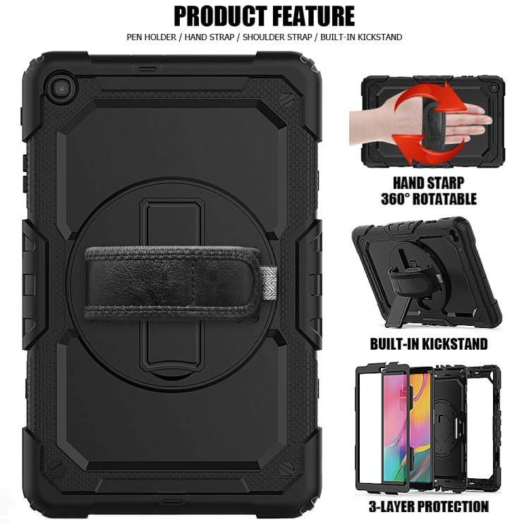 For Galaxy Tab A10.1 2019 / T510 Shockproof Colorful Silica Gel + PC Protective Case, with Holder & Shoulder Strap