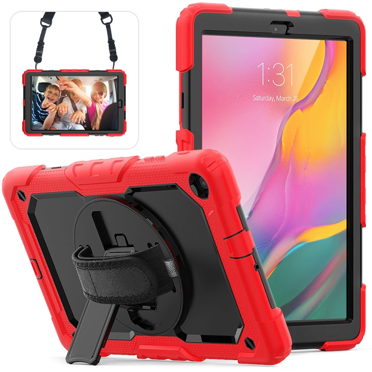 For Galaxy Tab A10.1 2019 / T510 Shockproof Colorful Silica Gel + PC Protective Case, with Holder & Shoulder Strap