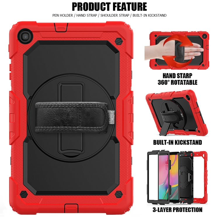 For Galaxy Tab A10.1 2019 / T510 Shockproof Colorful Silica Gel + PC Protective Case, with Holder & Shoulder Strap