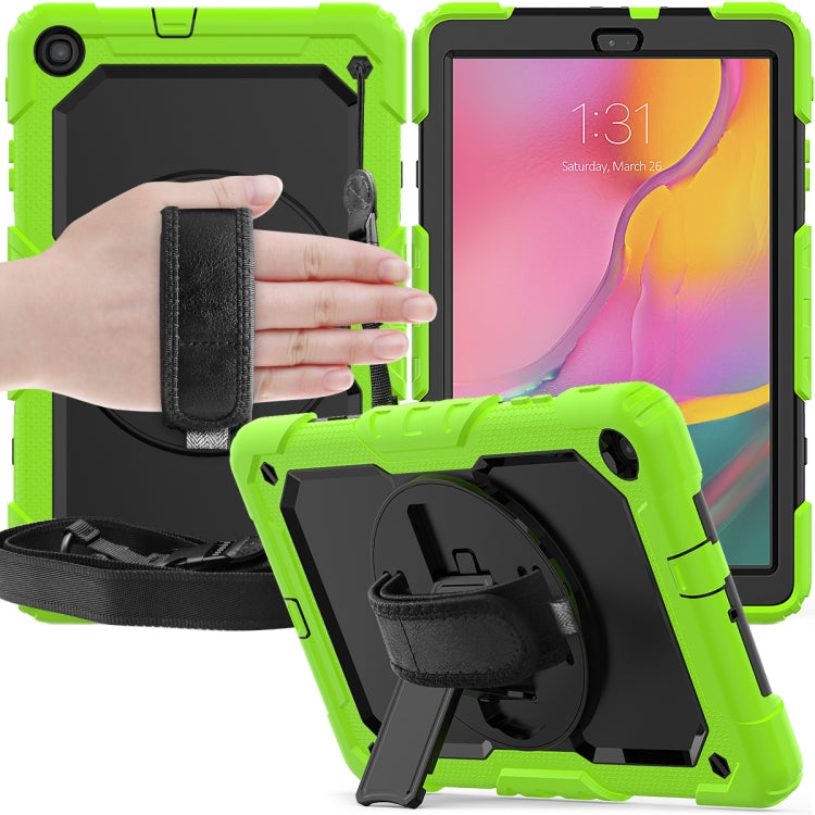 For Galaxy Tab A10.1 2019 / T510 Shockproof Colorful Silica Gel + PC Protective Case, with Holder & Shoulder Strap