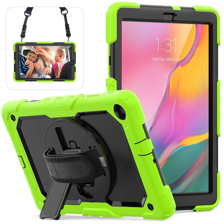 For Galaxy Tab A10.1 2019 / T510 Shockproof Colorful Silica Gel + PC Protective Case, with Holder & Shoulder Strap