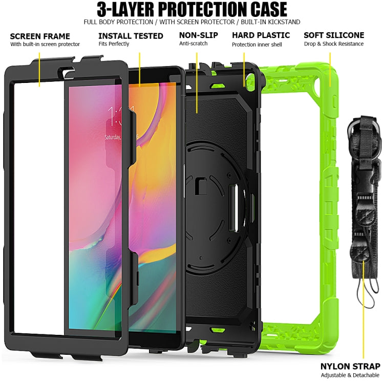 For Galaxy Tab A10.1 2019 / T510 Shockproof Colorful Silica Gel + PC Protective Case, with Holder & Shoulder Strap