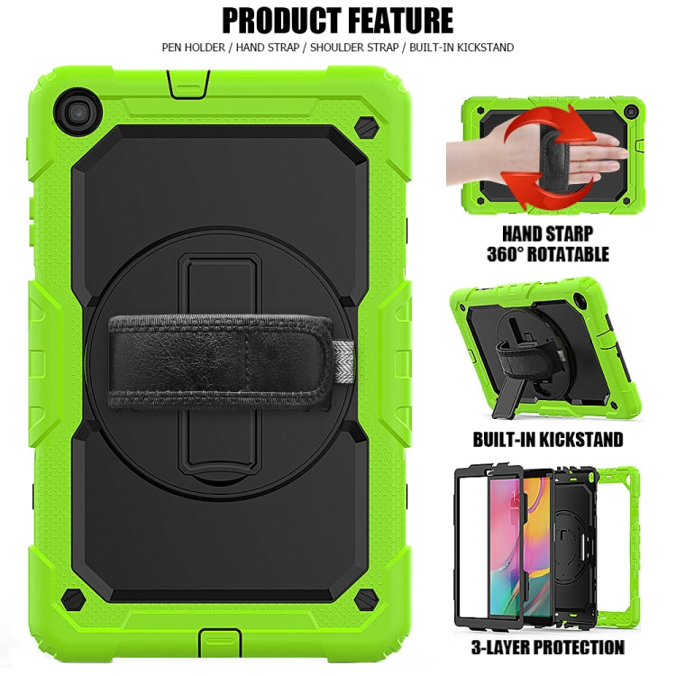 For Galaxy Tab A10.1 2019 / T510 Shockproof Colorful Silica Gel + PC Protective Case, with Holder & Shoulder Strap