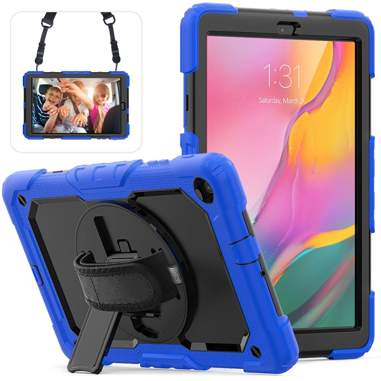 For Galaxy Tab A10.1 2019 / T510 Shockproof Colorful Silica Gel + PC Protective Case, with Holder & Shoulder Strap