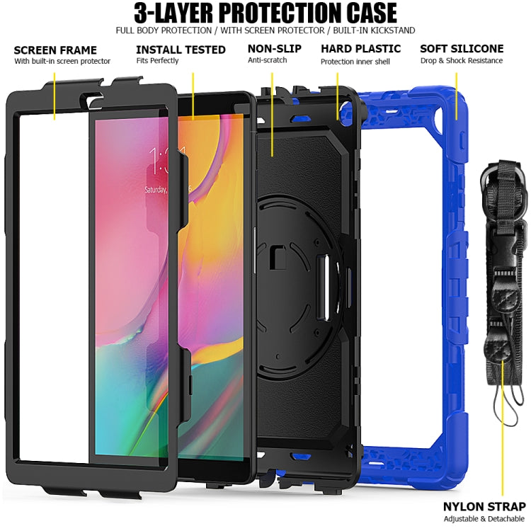 For Galaxy Tab A10.1 2019 / T510 Shockproof Colorful Silica Gel + PC Protective Case, with Holder & Shoulder Strap