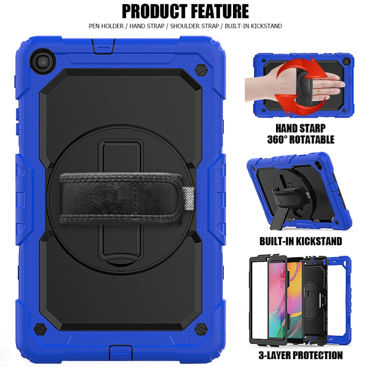 For Galaxy Tab A10.1 2019 / T510 Shockproof Colorful Silica Gel + PC Protective Case, with Holder & Shoulder Strap