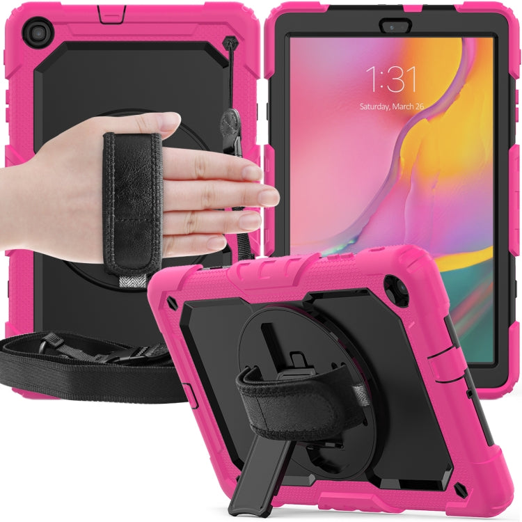 For Galaxy Tab A10.1 2019 / T510 Shockproof Colorful Silica Gel + PC Protective Case, with Holder & Shoulder Strap