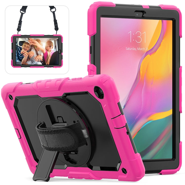 For Galaxy Tab A10.1 2019 / T510 Shockproof Colorful Silica Gel + PC Protective Case, with Holder & Shoulder Strap