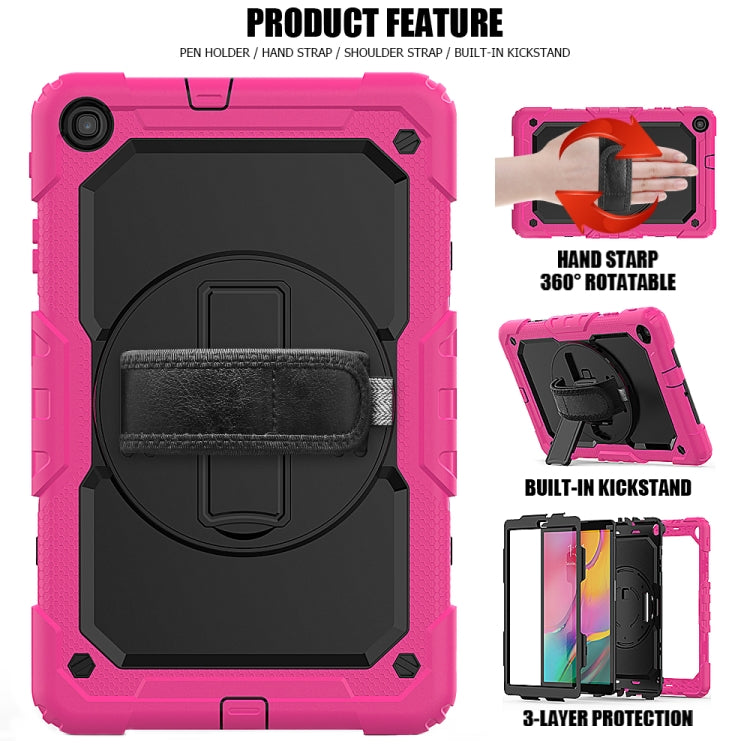 For Galaxy Tab A10.1 2019 / T510 Shockproof Colorful Silica Gel + PC Protective Case, with Holder & Shoulder Strap