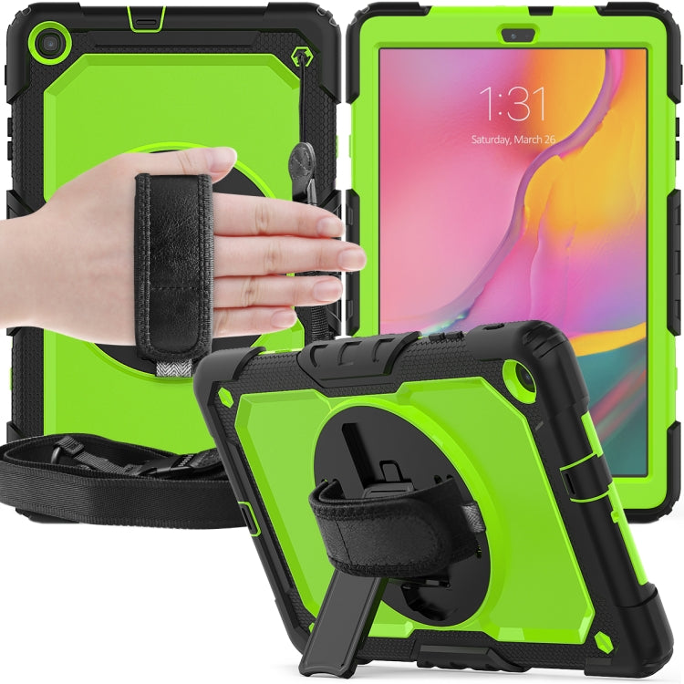 For Galaxy Tab A10.1 2019 / T510 Shockproof Colorful Silica Gel + PC Protective Case, with Holder & Shoulder Strap