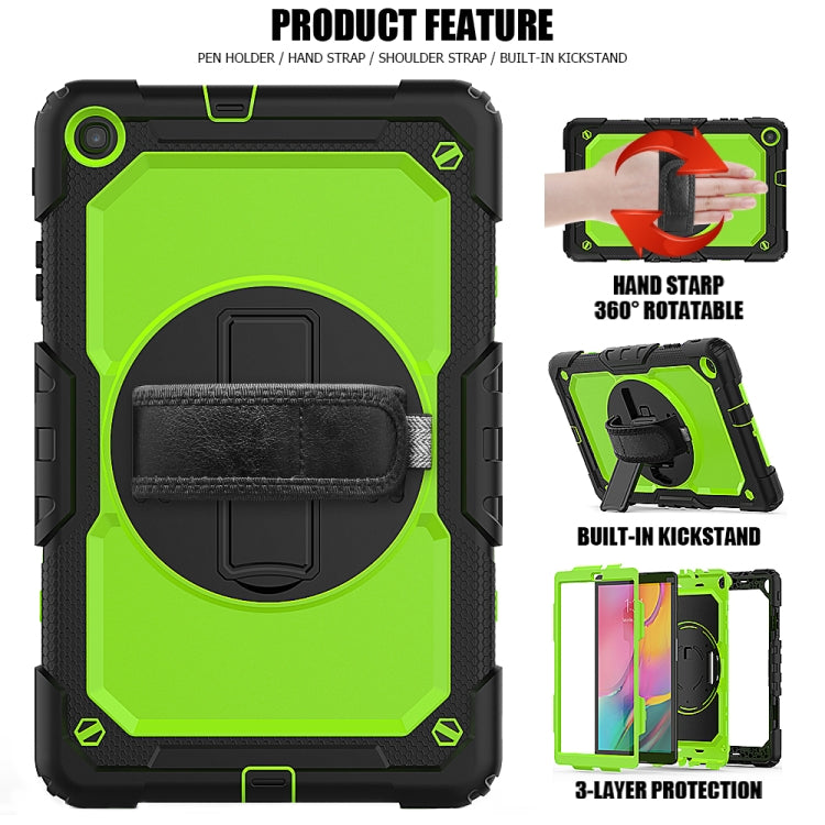 For Galaxy Tab A10.1 2019 / T510 Shockproof Colorful Silica Gel + PC Protective Case, with Holder & Shoulder Strap