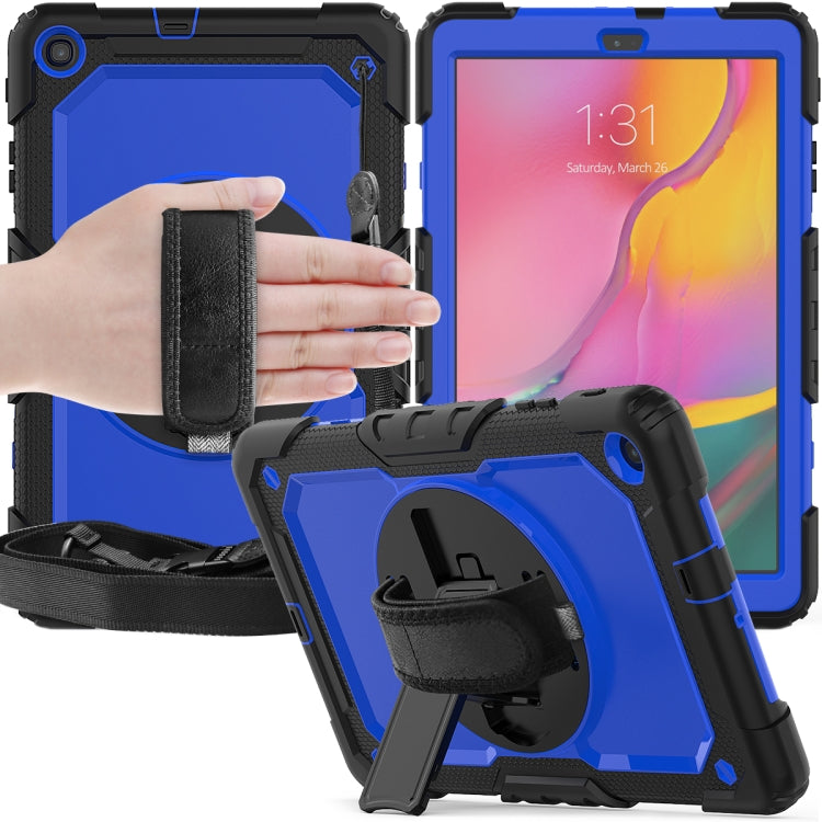 For Galaxy Tab A10.1 2019 / T510 Shockproof Colorful Silica Gel + PC Protective Case, with Holder & Shoulder Strap