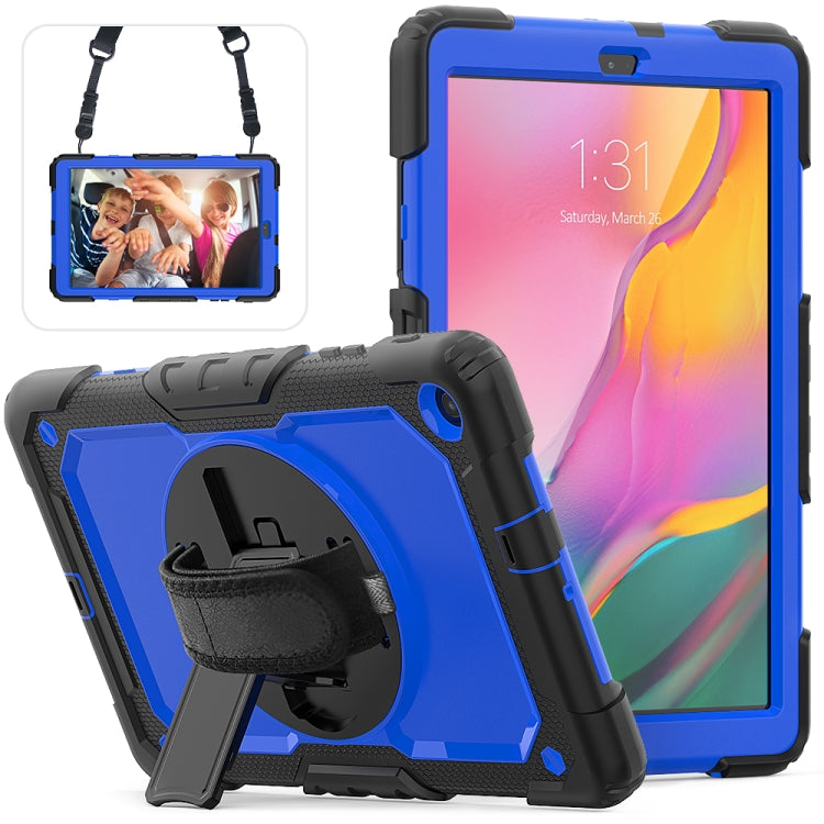 For Galaxy Tab A10.1 2019 / T510 Shockproof Colorful Silica Gel + PC Protective Case, with Holder & Shoulder Strap