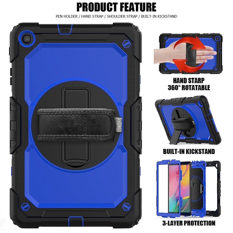 For Galaxy Tab A10.1 2019 / T510 Shockproof Colorful Silica Gel + PC Protective Case, with Holder & Shoulder Strap