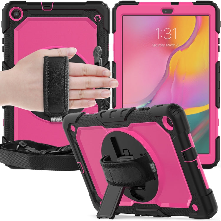 For Galaxy Tab A10.1 2019 / T510 Shockproof Colorful Silica Gel + PC Protective Case, with Holder & Shoulder Strap