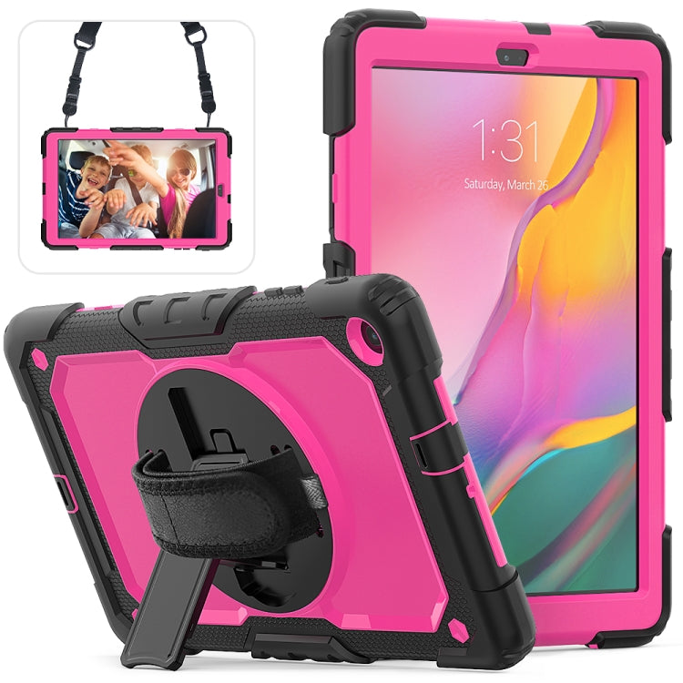 For Galaxy Tab A10.1 2019 / T510 Shockproof Colorful Silica Gel + PC Protective Case, with Holder & Shoulder Strap