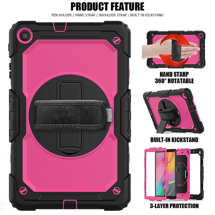 For Galaxy Tab A10.1 2019 / T510 Shockproof Colorful Silica Gel + PC Protective Case, with Holder & Shoulder Strap