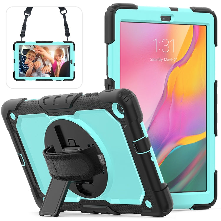 For Galaxy Tab A10.1 2019 / T510 Shockproof Colorful Silica Gel + PC Protective Case, with Holder & Shoulder Strap