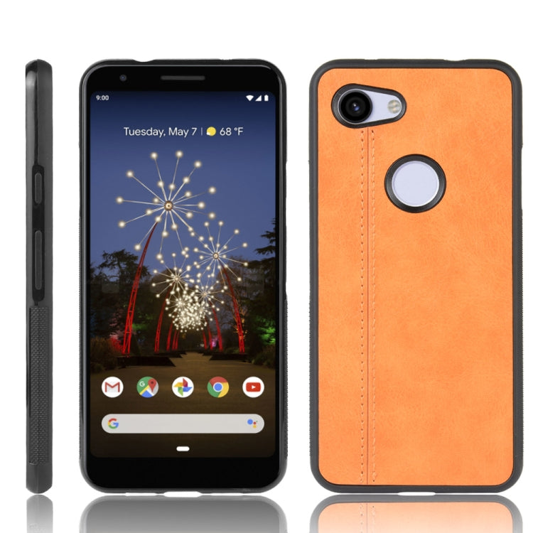 For Google Pixel 3a XL Shockproof Sewing Cow Pattern Skin PC + PU + TPU Case