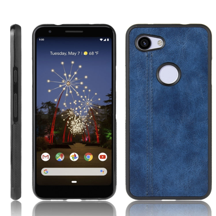For Google Pixel 3a XL Shockproof Sewing Cow Pattern Skin PC + PU + TPU Case