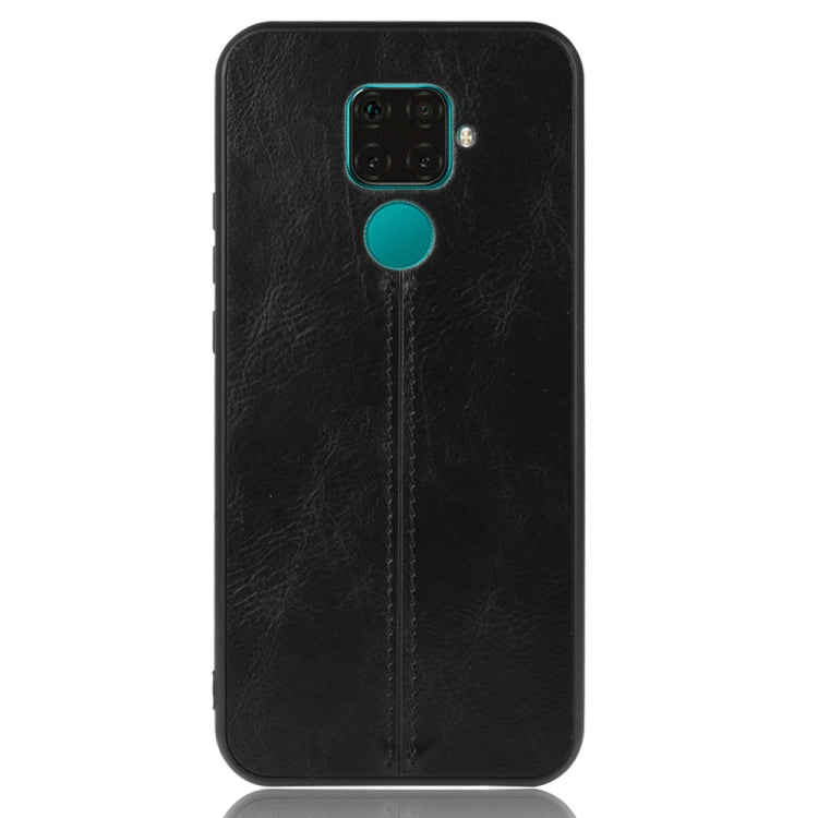 For Huawei Nova 5i Pro / Nova 5z Shockproof Sewing Cow Pattern Skin PC + PU + TPU Case