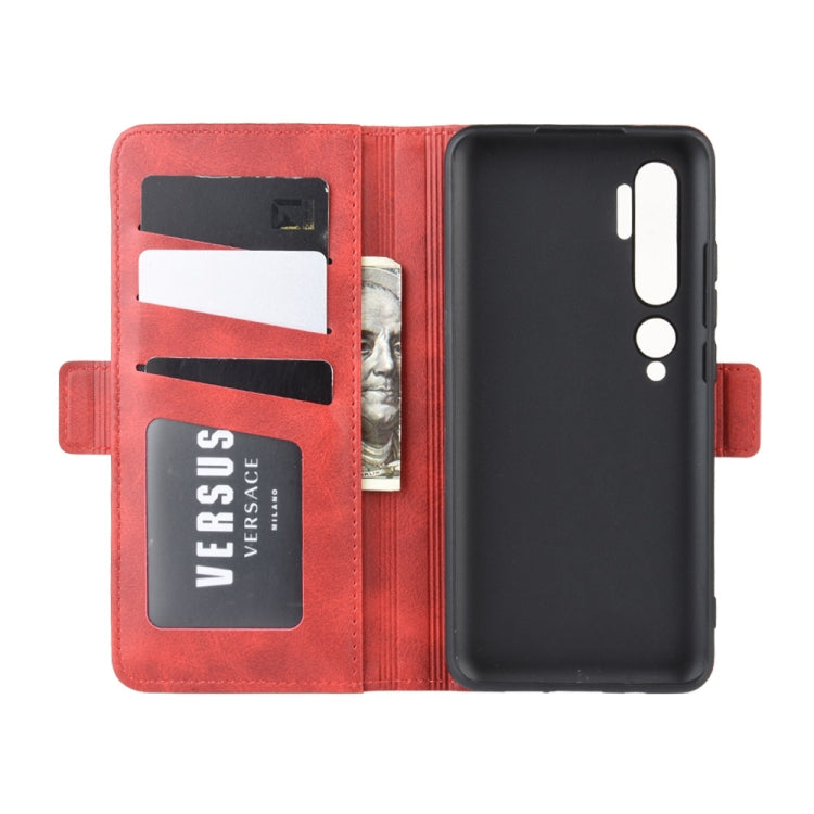 For Xiaomi Mi Note 10 Pro Double Buckle Crazy Horse Business Mobile Phone Holster with Card Wallet Bracket Function