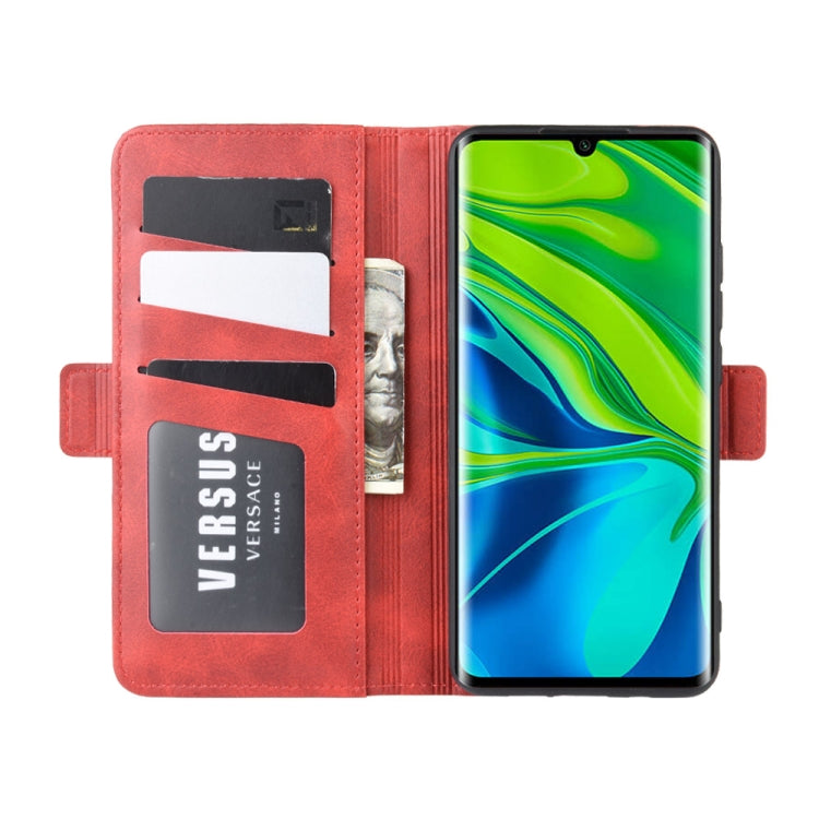 For Xiaomi Mi Note 10 Pro Double Buckle Crazy Horse Business Mobile Phone Holster with Card Wallet Bracket Function