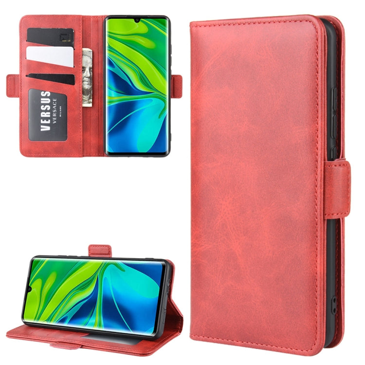For Xiaomi Mi Note 10 Pro Double Buckle Crazy Horse Business Mobile Phone Holster with Card Wallet Bracket Function