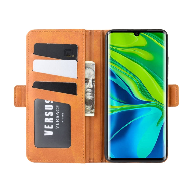 For Xiaomi Mi Note 10 Pro Double Buckle Crazy Horse Business Mobile Phone Holster with Card Wallet Bracket Function