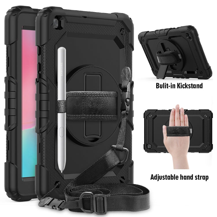 For Galaxy Tab A8.0 2019 / T290 Shockproof Colorful Silica Gel + PC Protective Case, with Holder & Shoulder Strap & Hand Strap