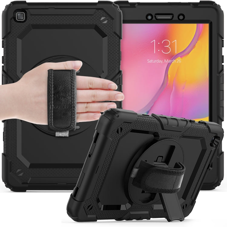 For Galaxy Tab A8.0 2019 / T290 Shockproof Colorful Silica Gel + PC Protective Case, with Holder & Shoulder Strap & Hand Strap