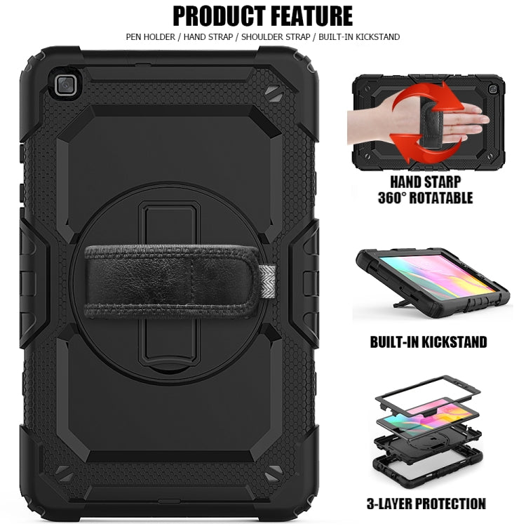 For Galaxy Tab A8.0 2019 / T290 Shockproof Colorful Silica Gel + PC Protective Case, with Holder & Shoulder Strap & Hand Strap