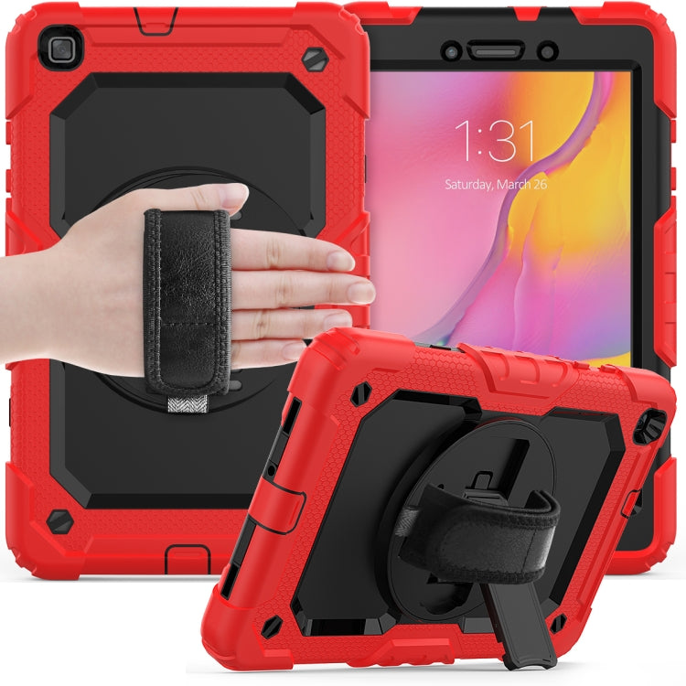 For Galaxy Tab A8.0 2019 / T290 Shockproof Colorful Silica Gel + PC Protective Case, with Holder & Shoulder Strap & Hand Strap