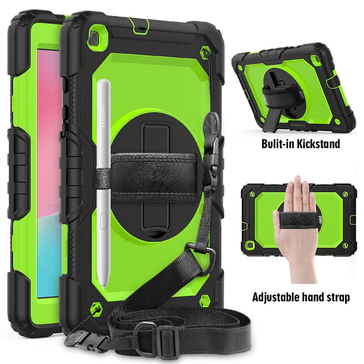 For Galaxy Tab A8.0 2019 / T290 Shockproof Colorful Silica Gel + PC Protective Case, with Holder & Shoulder Strap & Hand Strap