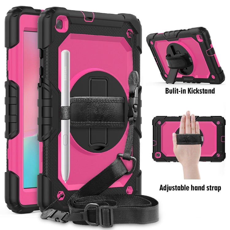 For Galaxy Tab A8.0 2019 / T290 Shockproof Colorful Silica Gel + PC Protective Case, with Holder & Shoulder Strap & Hand Strap