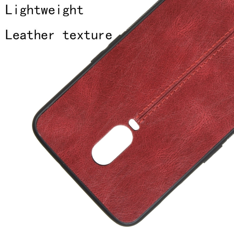 For OnePlus 6T Shockproof Sewing Cow Pattern Skin PC + PU + TPU Case