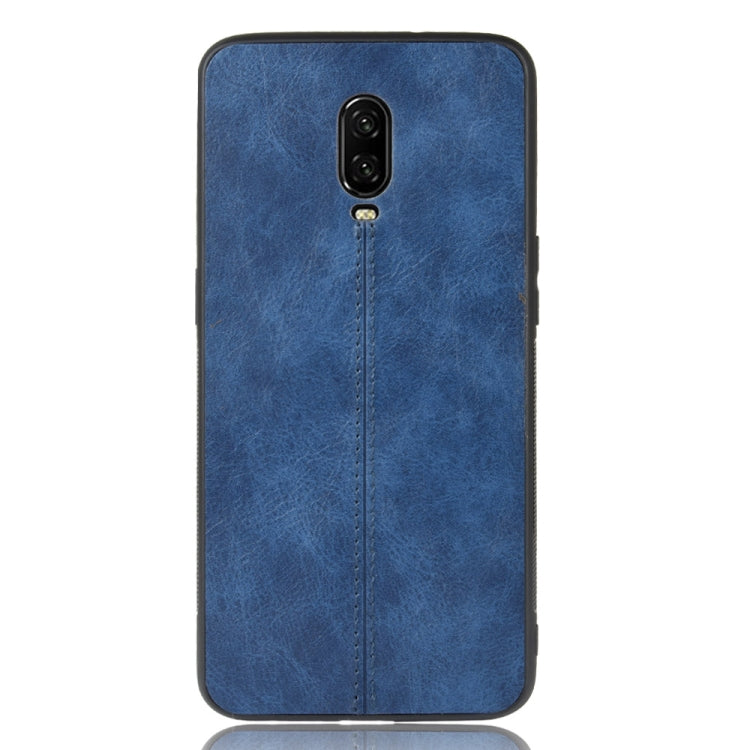 For OnePlus 6T Shockproof Sewing Cow Pattern Skin PC + PU + TPU Case